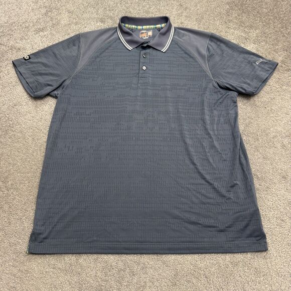 Puma Dry Cell Cobra Golf Polo Shirt Mens Large Blue Performance Tipped Collar - Picture 1 of 14